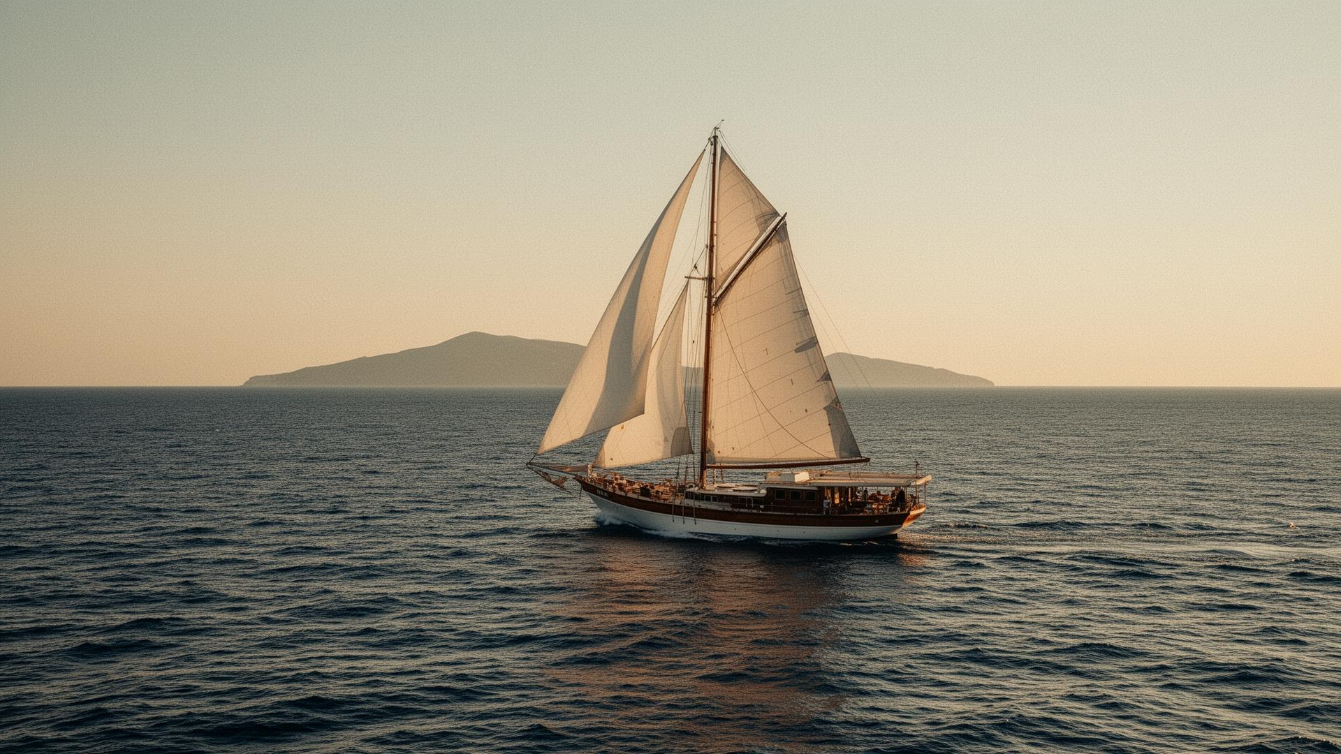 The Princess sailing on the open Aegean